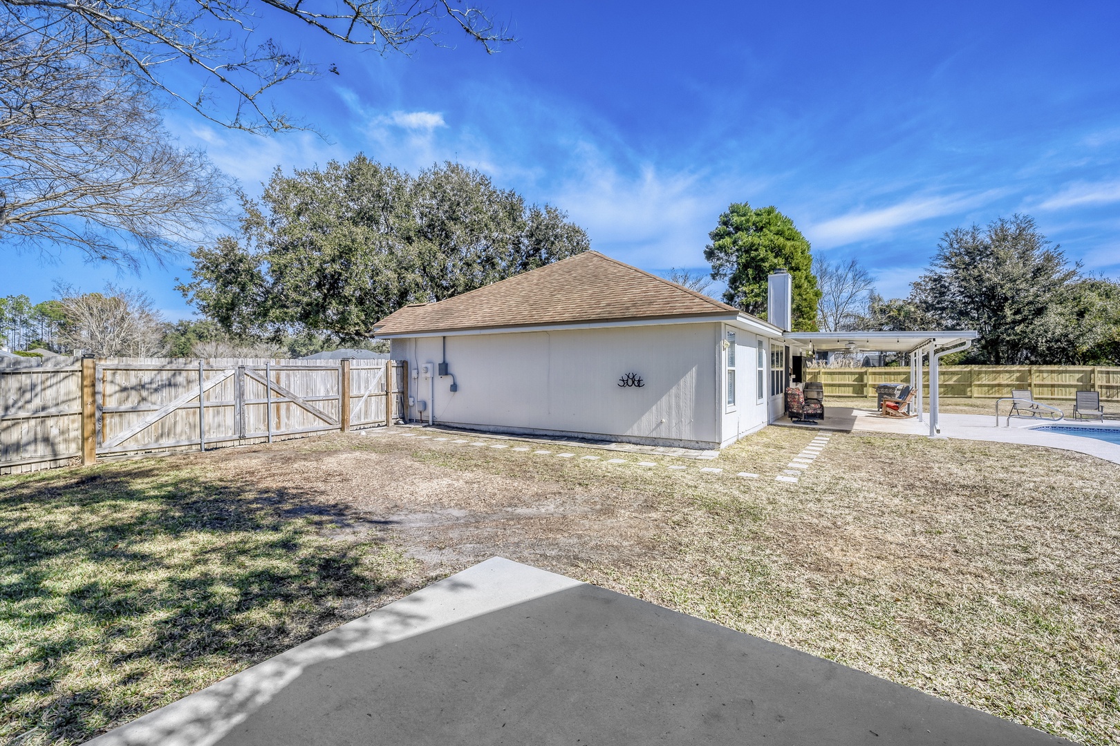 RV parking and full hookups on site.