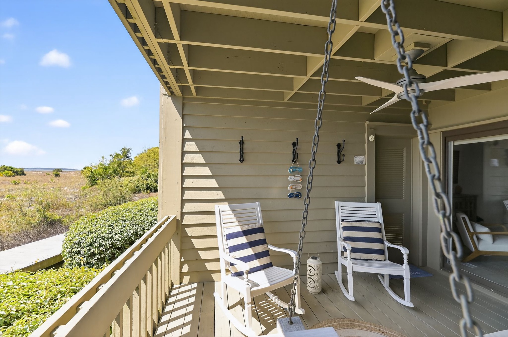 Covered Patio with Rocking Chairs