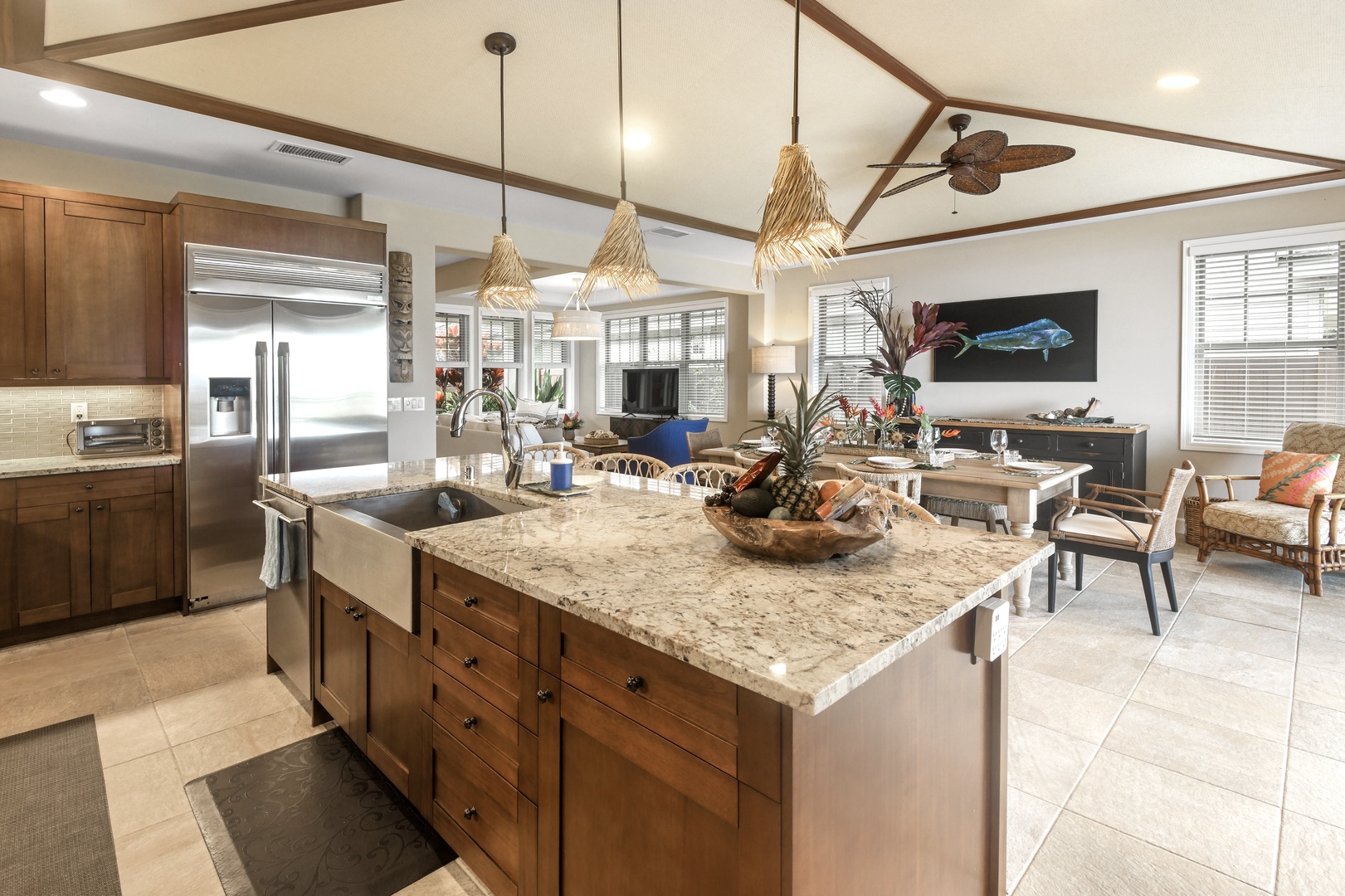 Your gourmet kitchen features granite countertops, premium appliances, and stylish pendant lighting perfect for cooking memorable meals.