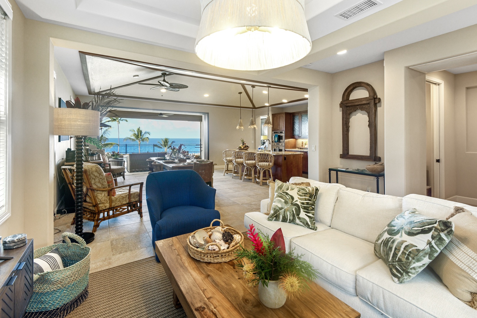 Relax in this stunning oceanfront living space where tropical breezes flow through open walls to your private terrace overlooking paradise.