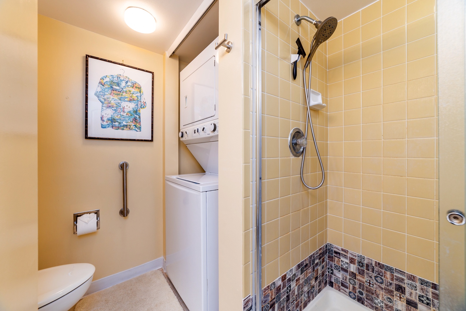 Freshen up in your private bathroom with a refreshing tiled shower and convenient in-unit laundry, so you can pack light and stay longer.