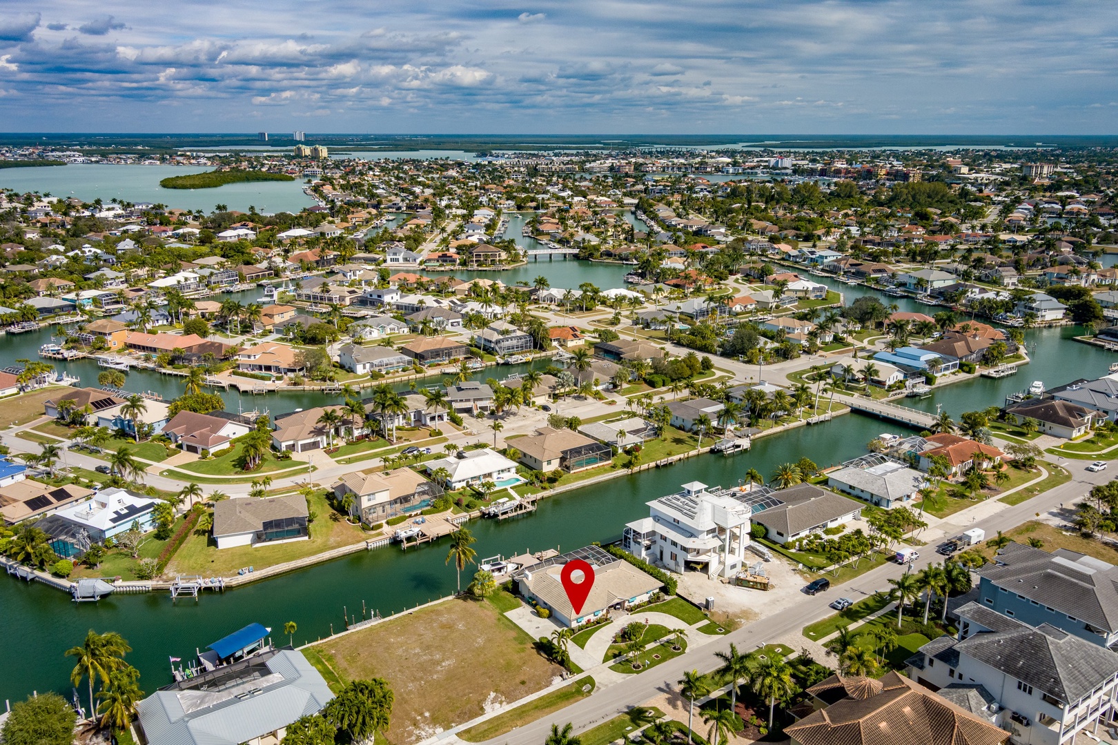 Waterfront community with canal access and boating lifestyle in a peaceful residential neighborhood.