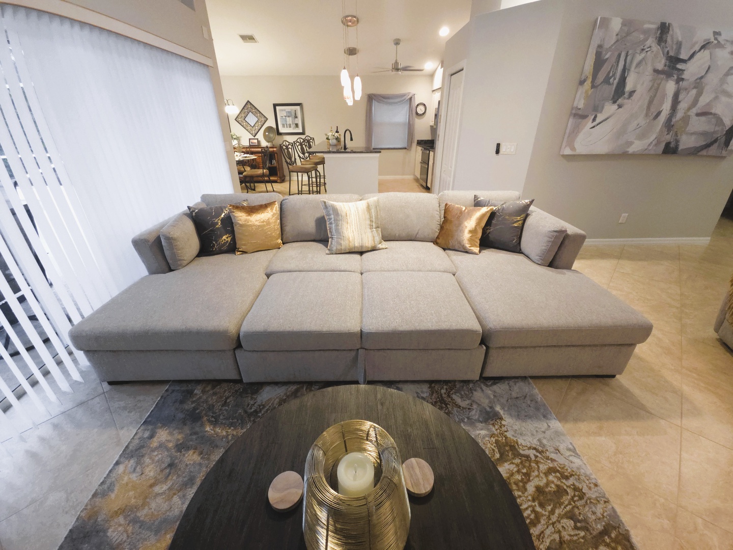 Expansive Relaxation Storage Chaise Sectional Integrated Pullout Sleeper Facing