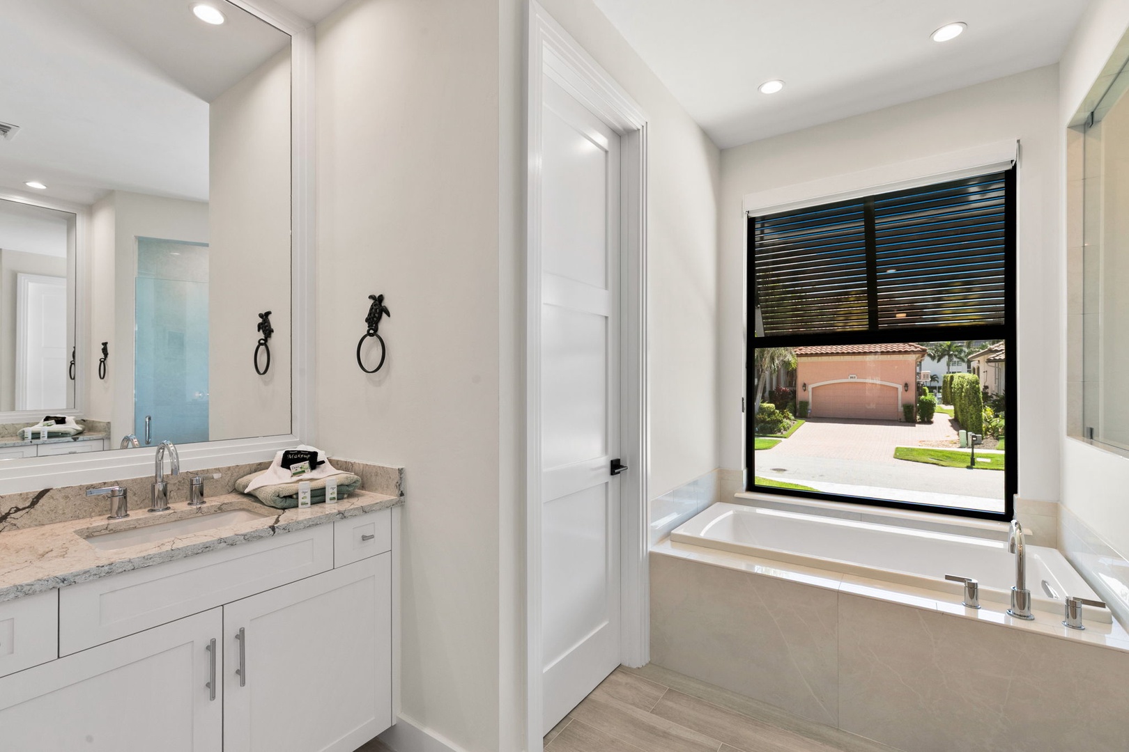 Soak in this elegant soaking tub and let your worries melt away. Bright, spacious, and thoughtfully designed—your own private retreat awaits.