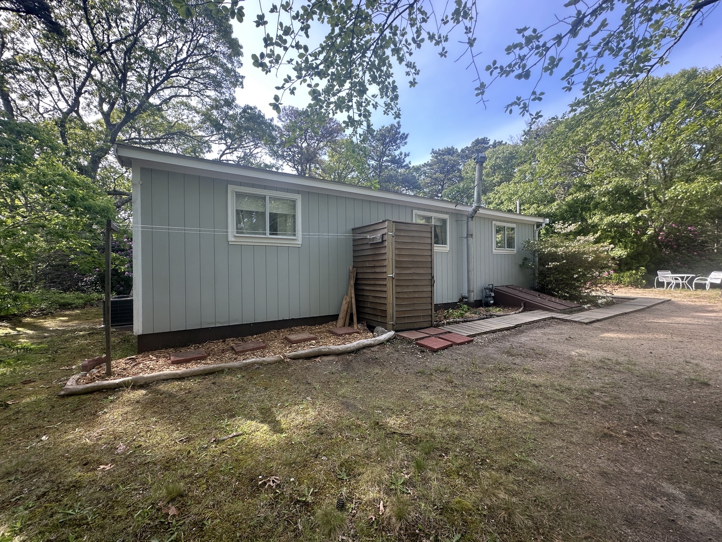 Outdoor shower provides that classic cape rinse off after time on the beach and in the ocean