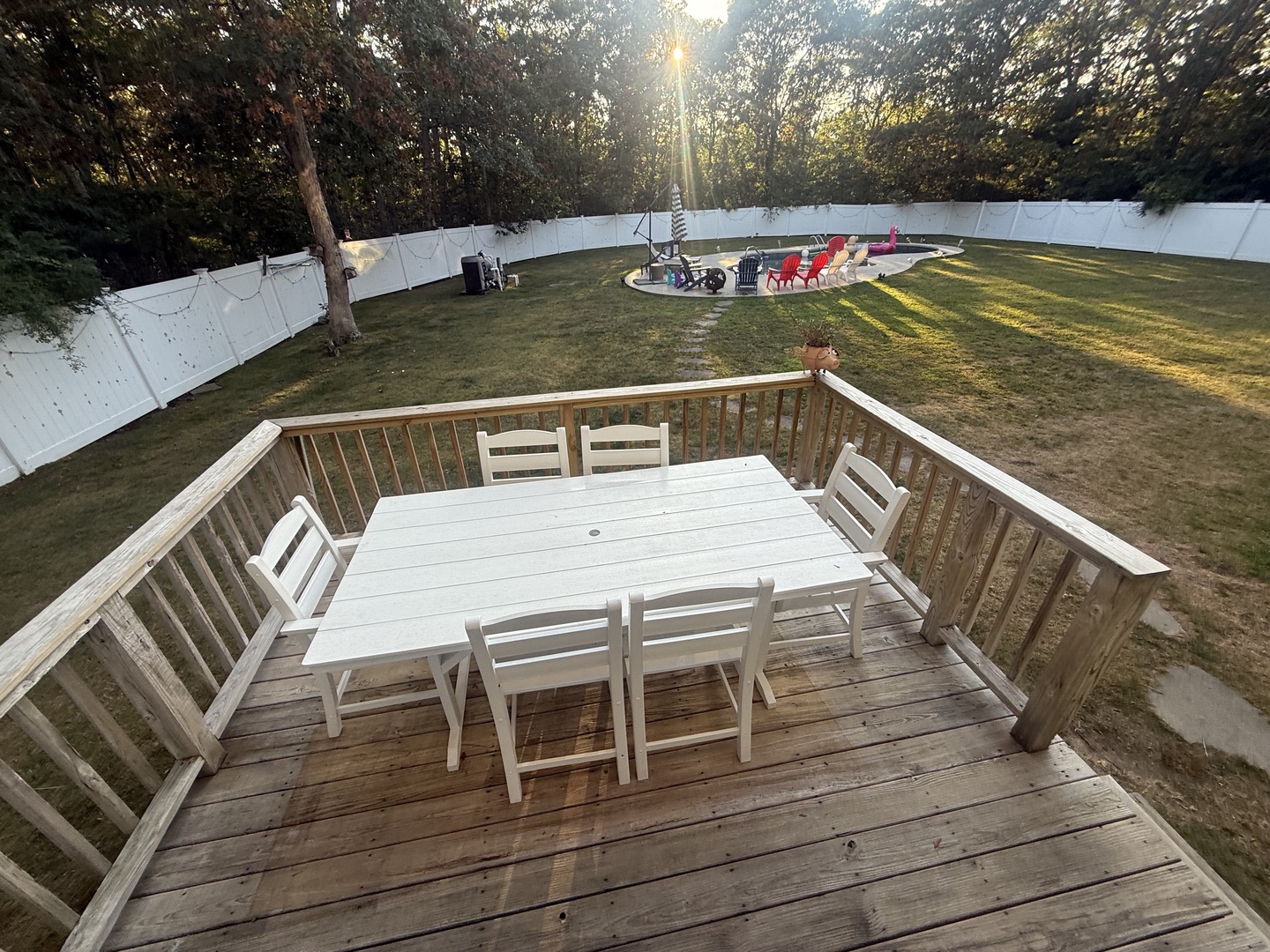 Your private deck overlooks the spacious backyard where kids can play freely while you dine al fresco in peaceful comfort.