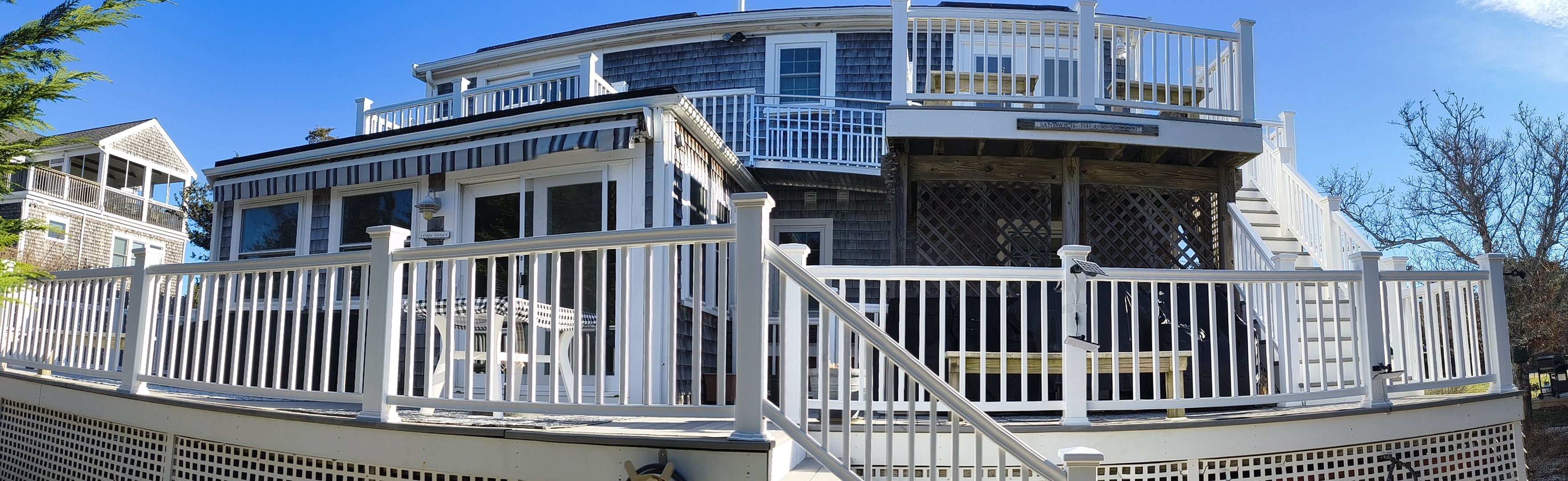Second floor coastal apartment with nice decks perfect for seaside getaways.