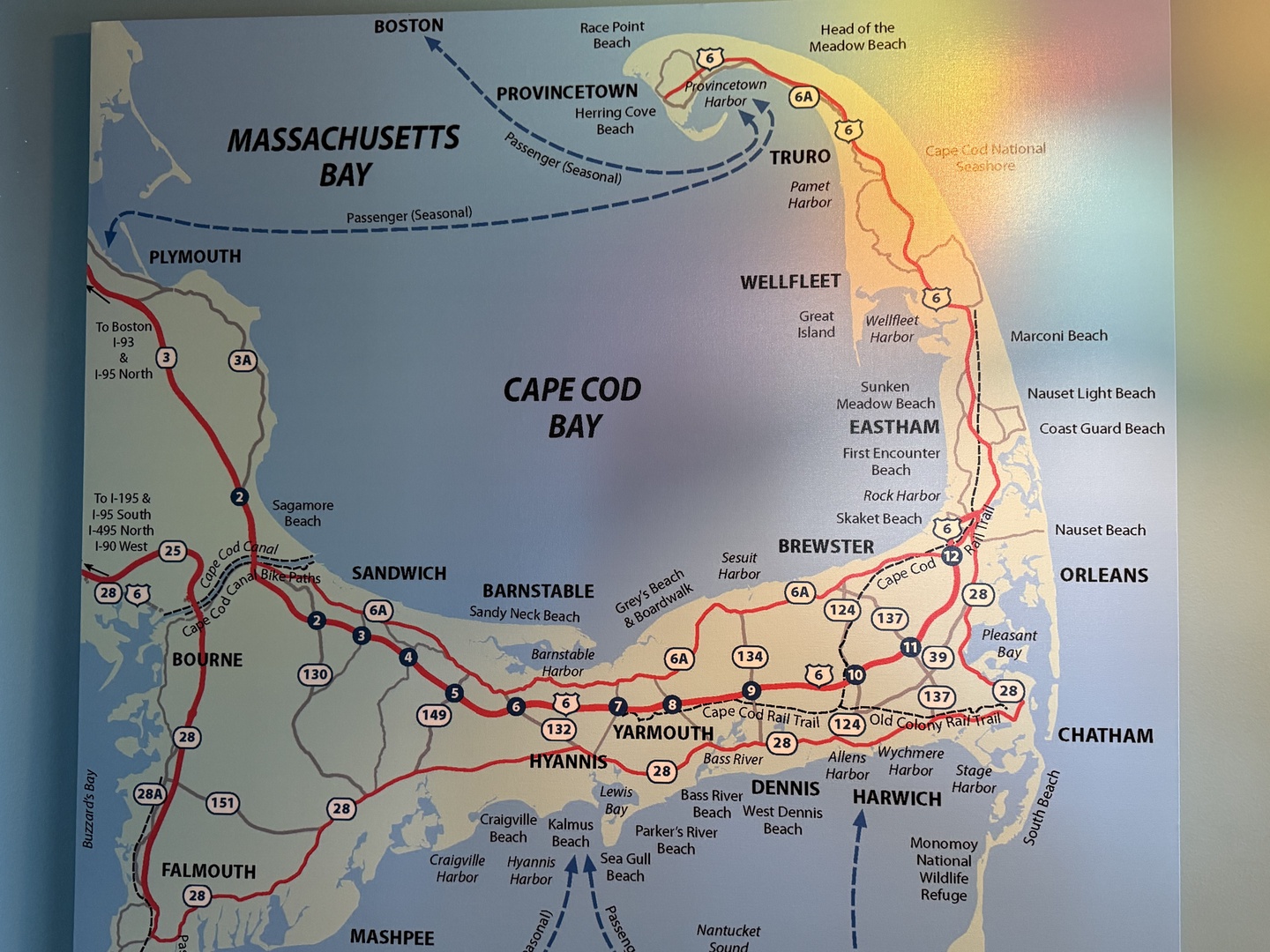 Cape Cod area map shows nearby towns, beaches, and attractions for your coastal getaway planning.