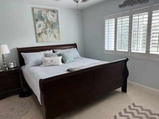 Sink into the plush king-sized bed and unwind in your peaceful retreat, where soft linens and calming decor help you escape the everyday.