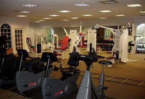 Step inside your private fitness sanctuary, where state-of-the-art cardio machines and strength equipment await your workout routine in this spacious, well-lit setting.