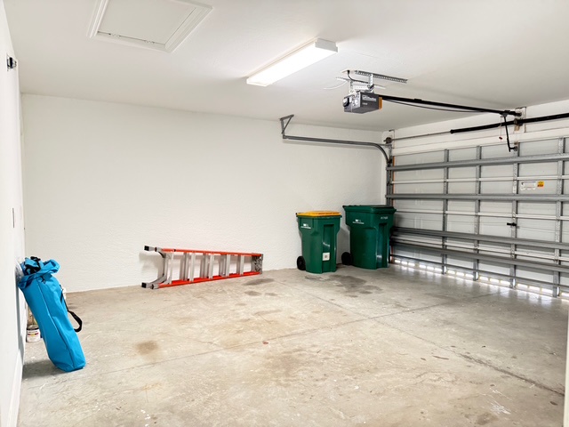 Garage will fit two midsize vehicles. Your spacious garage provides secure parking and convenient storage space for all your vacation gear and belongings.