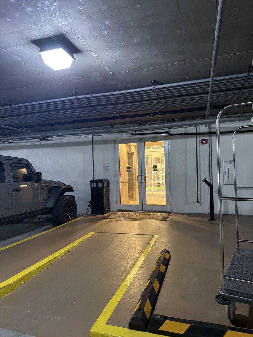 Garage Unloading area access to elevator