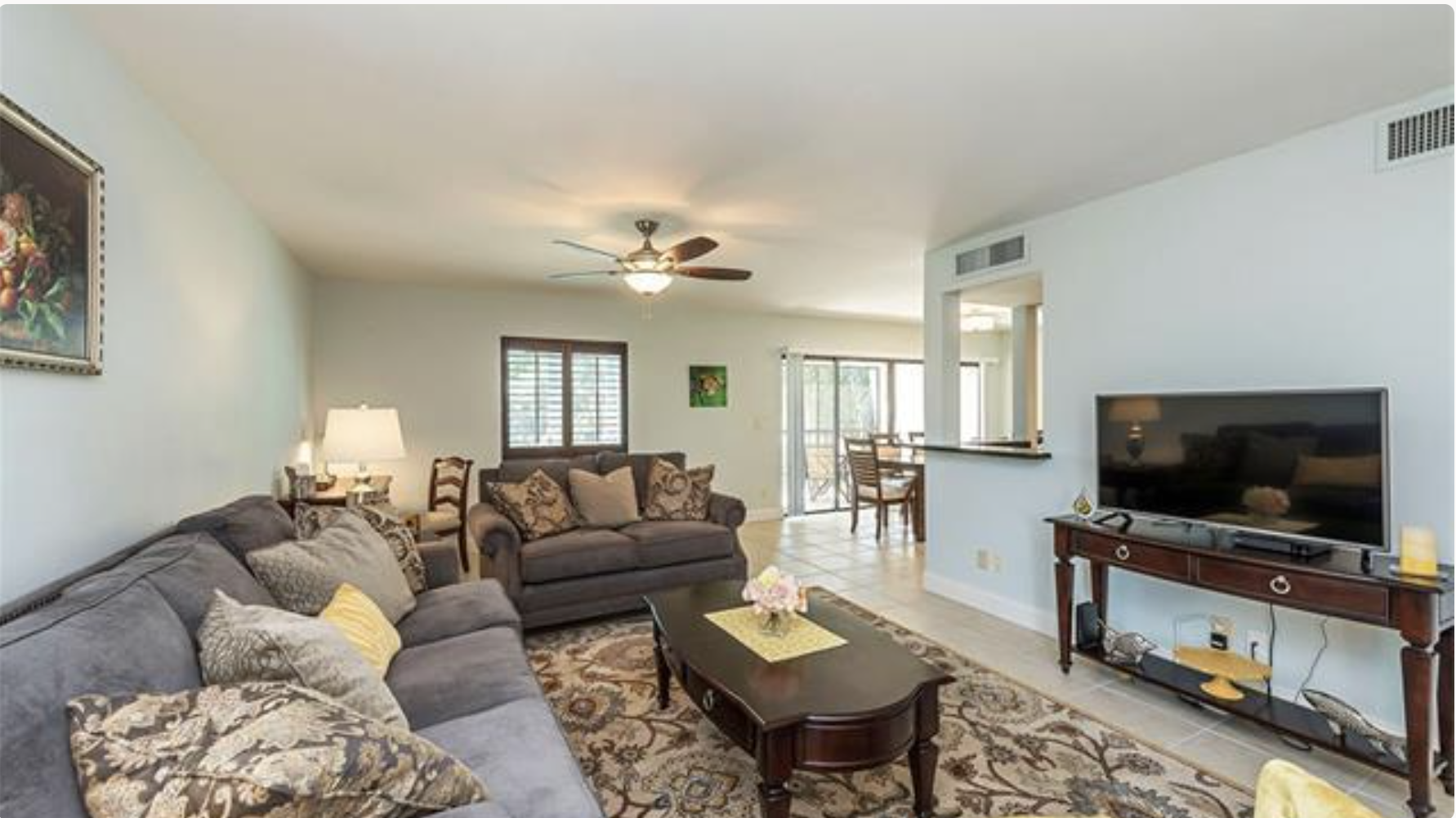 Sink into plush couches in your spacious living room, where natural light flows in and everything's ready for relaxing after a day of adventure.