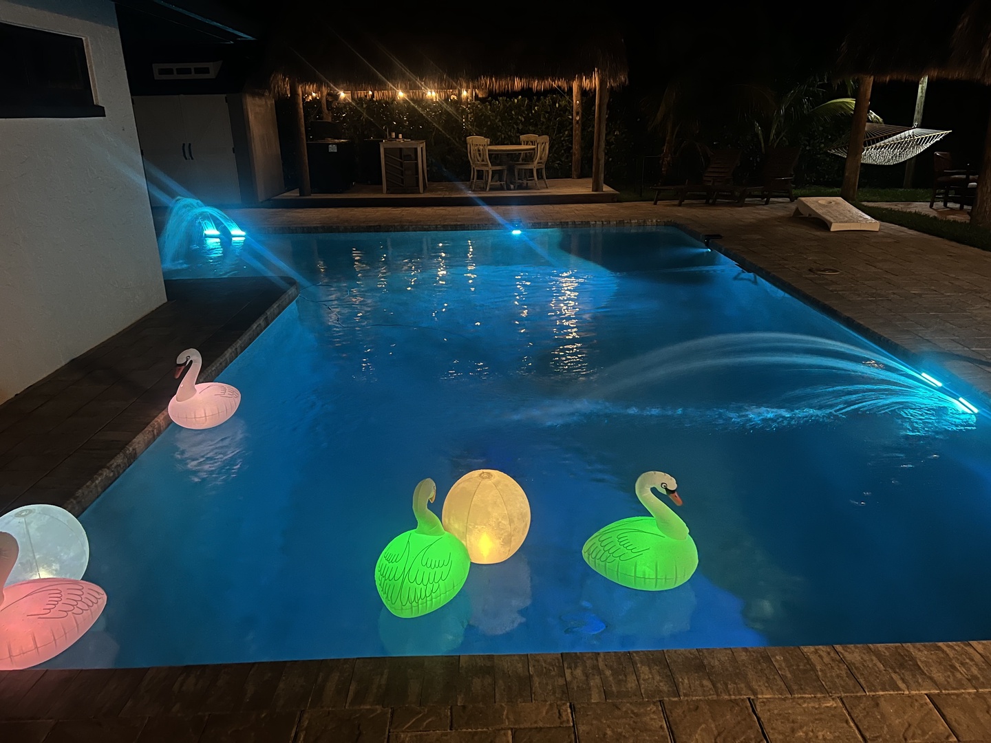Night time in your private pool