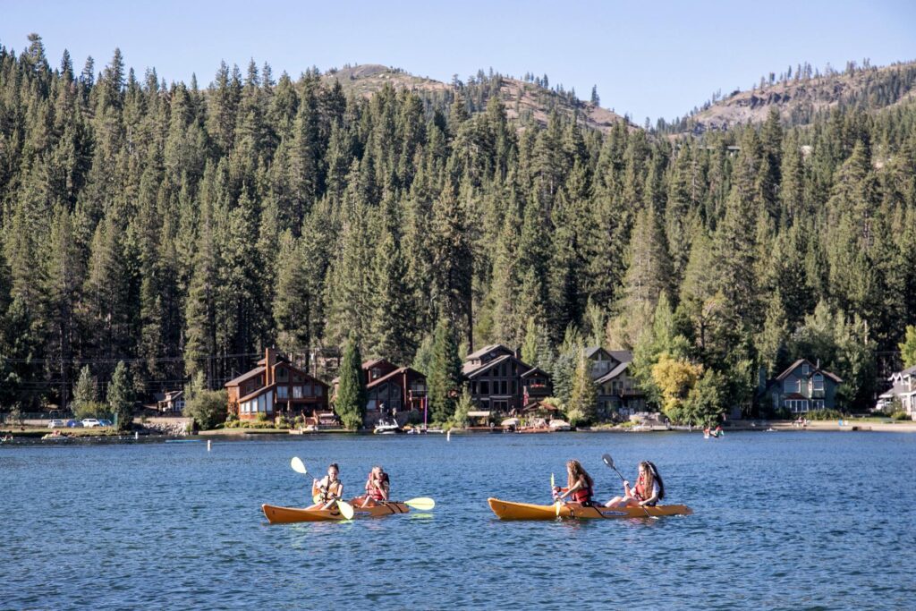 Enjoy your scenic lake setting surrounded by forested mountains.
