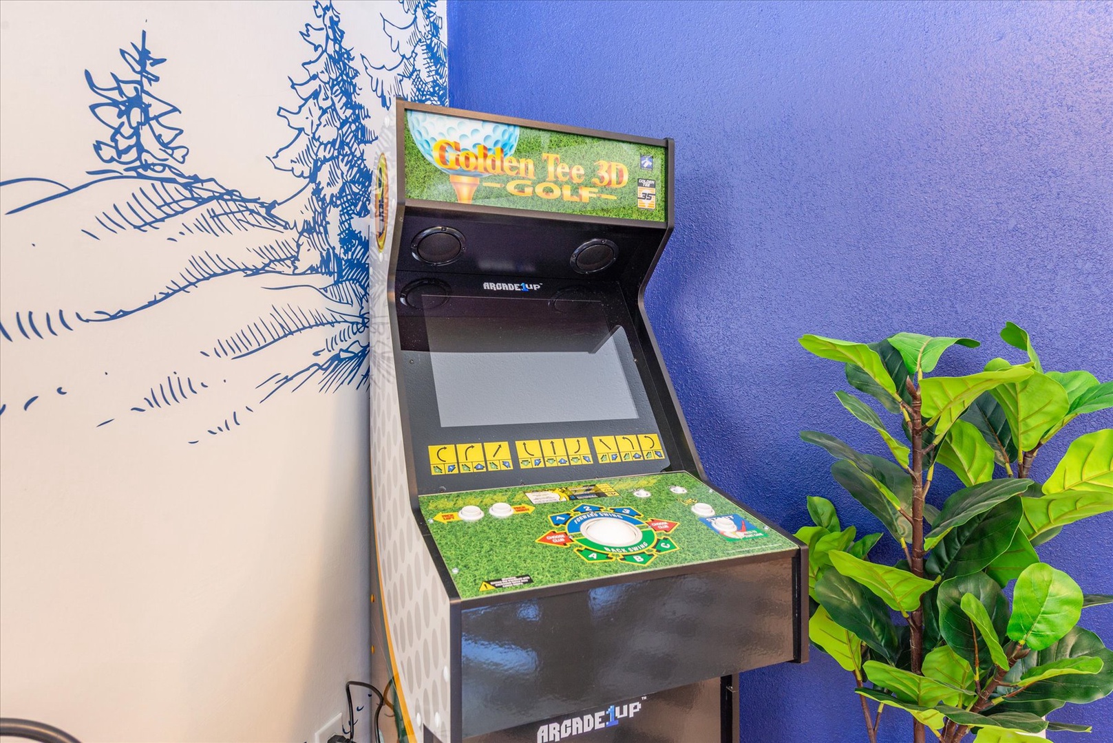 Challenge yourself to a round of Golden Tee 3D in this fun arcade corner of the game room.