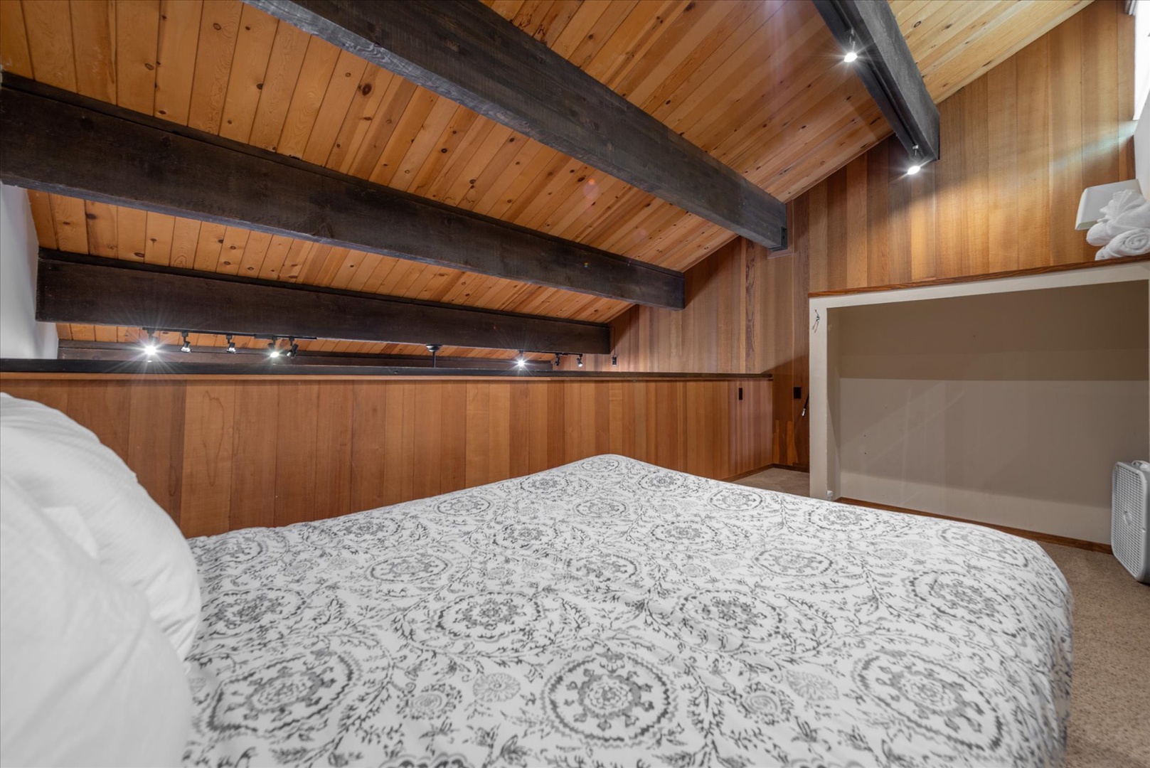 Your cozy loft with a futon for additional sleeping space.