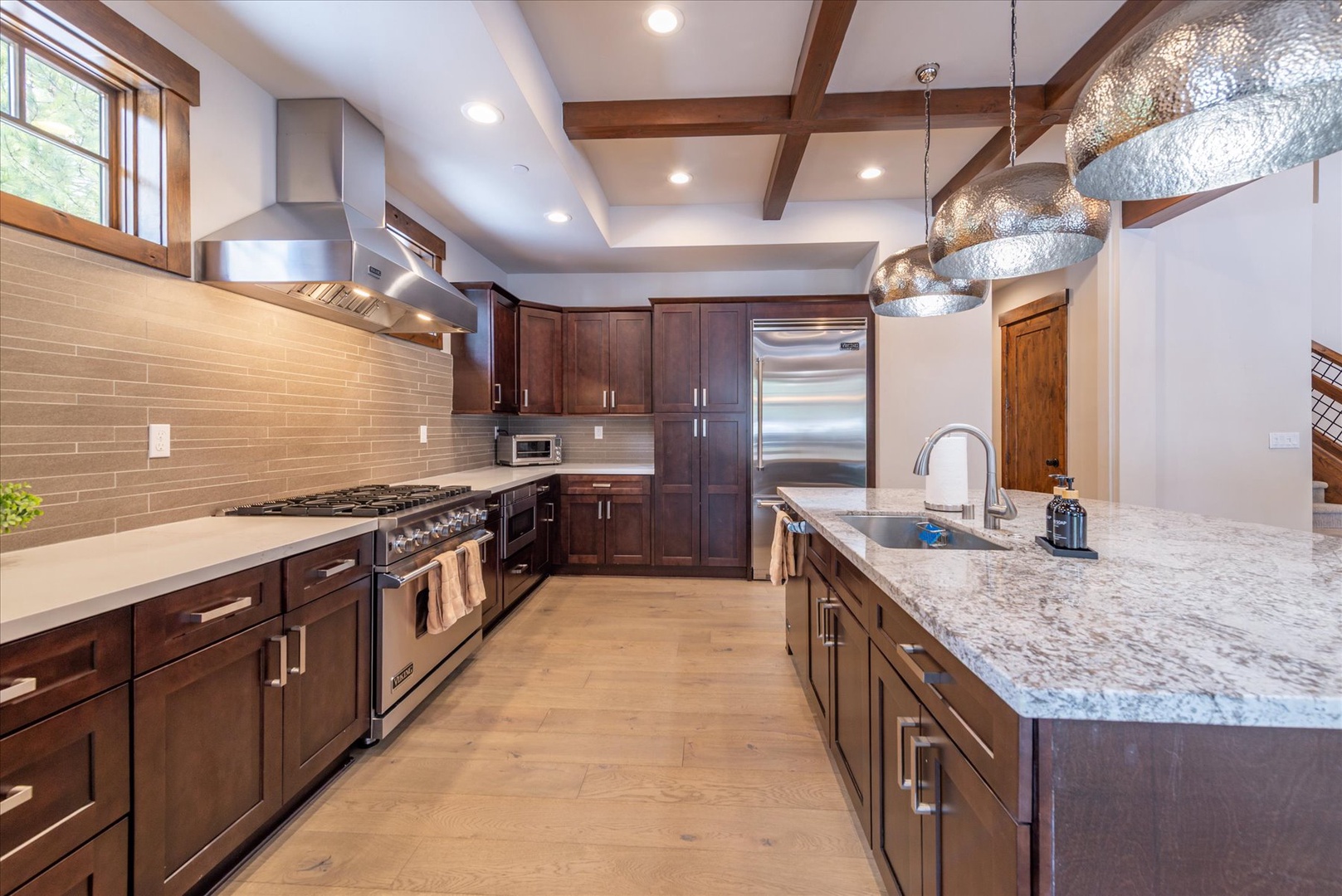 Your spacious gourmet kitchen is beautifully appointed and has everything you need for creating memorable meals during your stay.