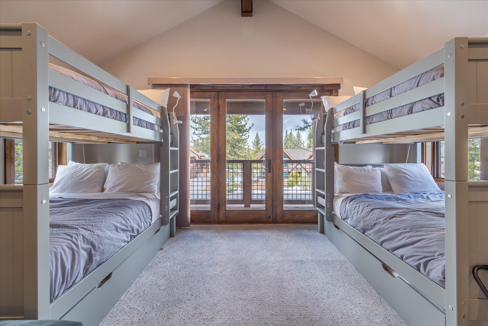 Kids will sleep soundly in their own cozy bunk room, with enough space for the whole family with double bunk beds and hidden pull outs.