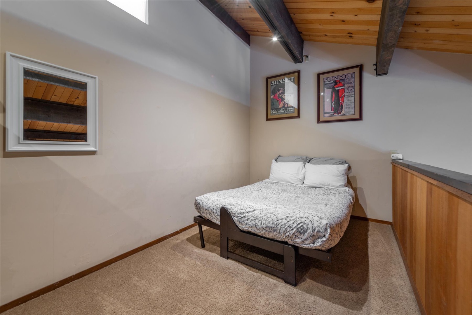 Cozy up in this third floor loft space, perfect for kids to have their own area.