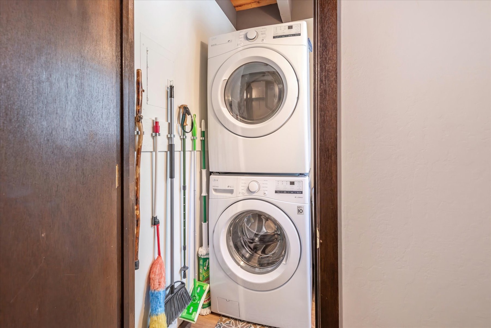 Your private laundry room keeps things convenient with full-size washer and dryer, plus provided detergent and supplies.