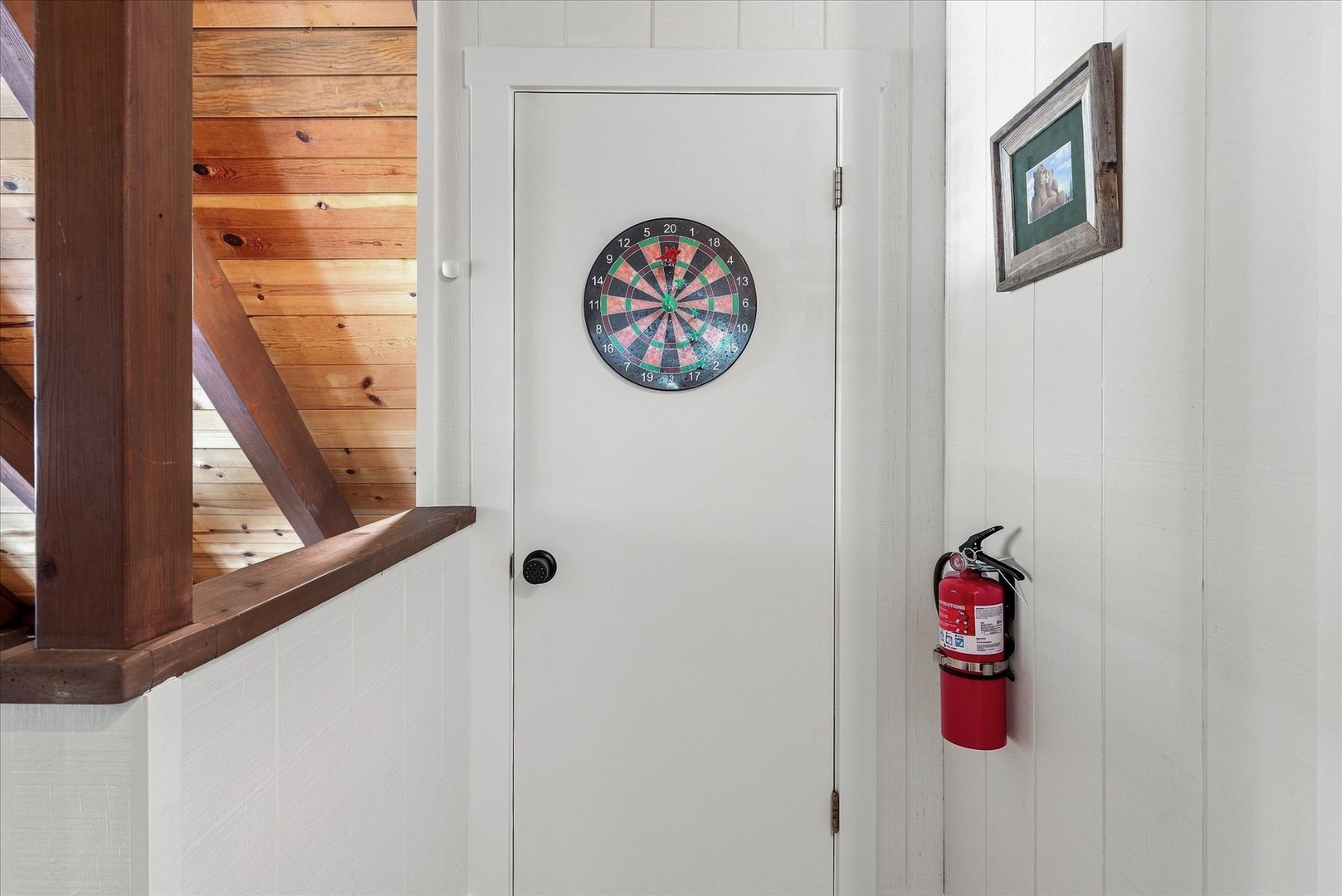 Challenge your friends to a friendly game of darts in the game area.