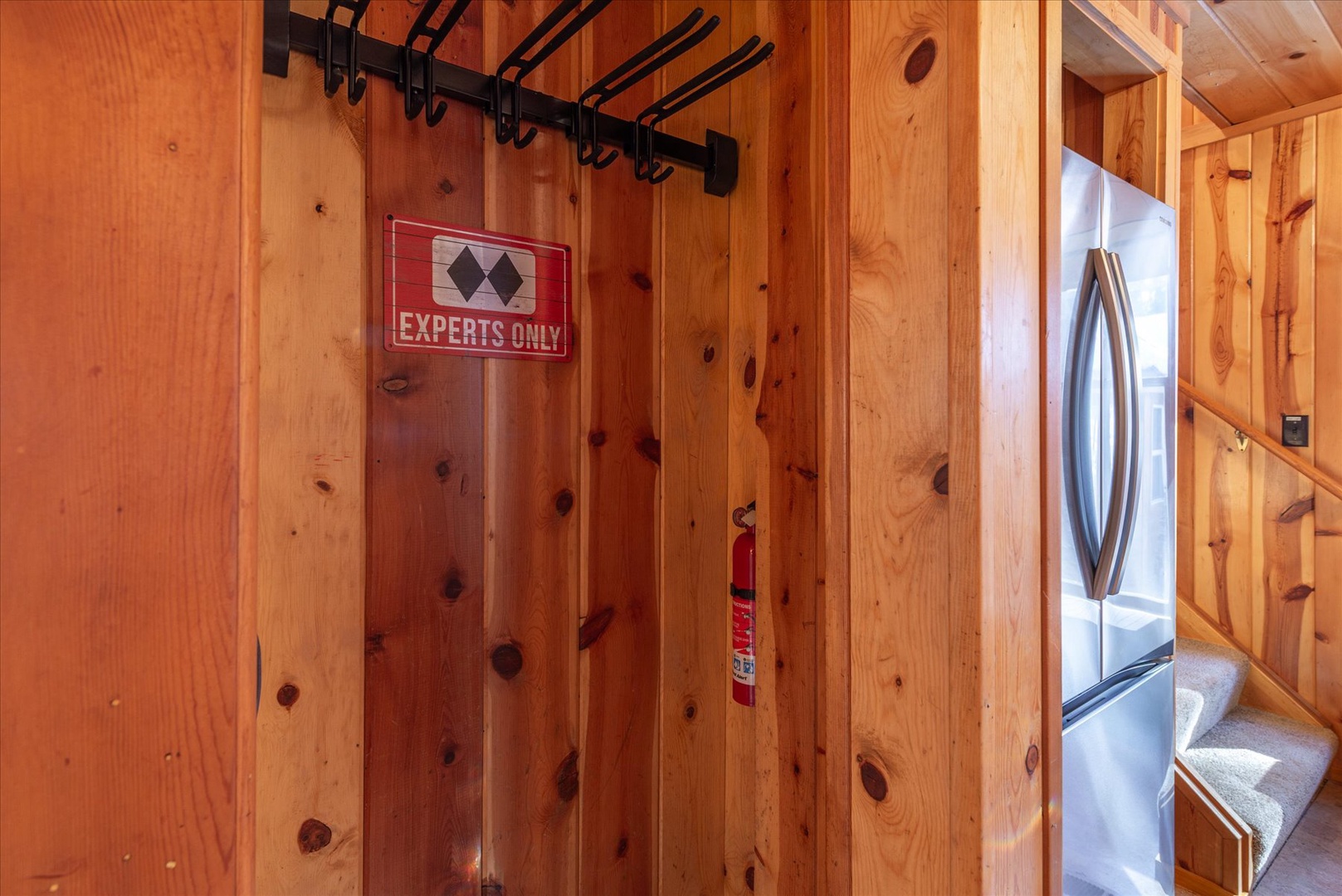 Store your gear easily with handy hooks and storage right at your fingertips.