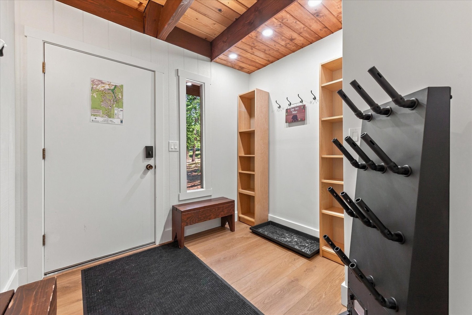 Step into your the perfectly appointed mudroom with plenty of storage for all your gear.