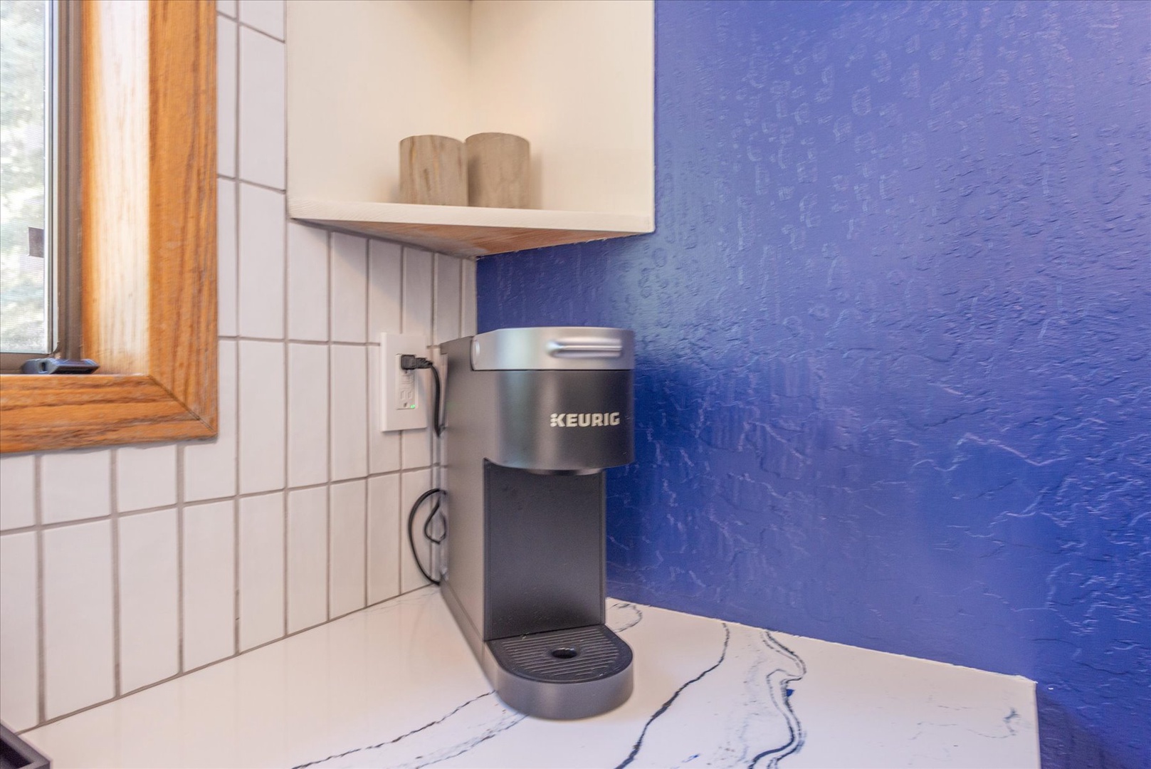 Start your morning right with freshly brewed coffee from your personal Keurig.