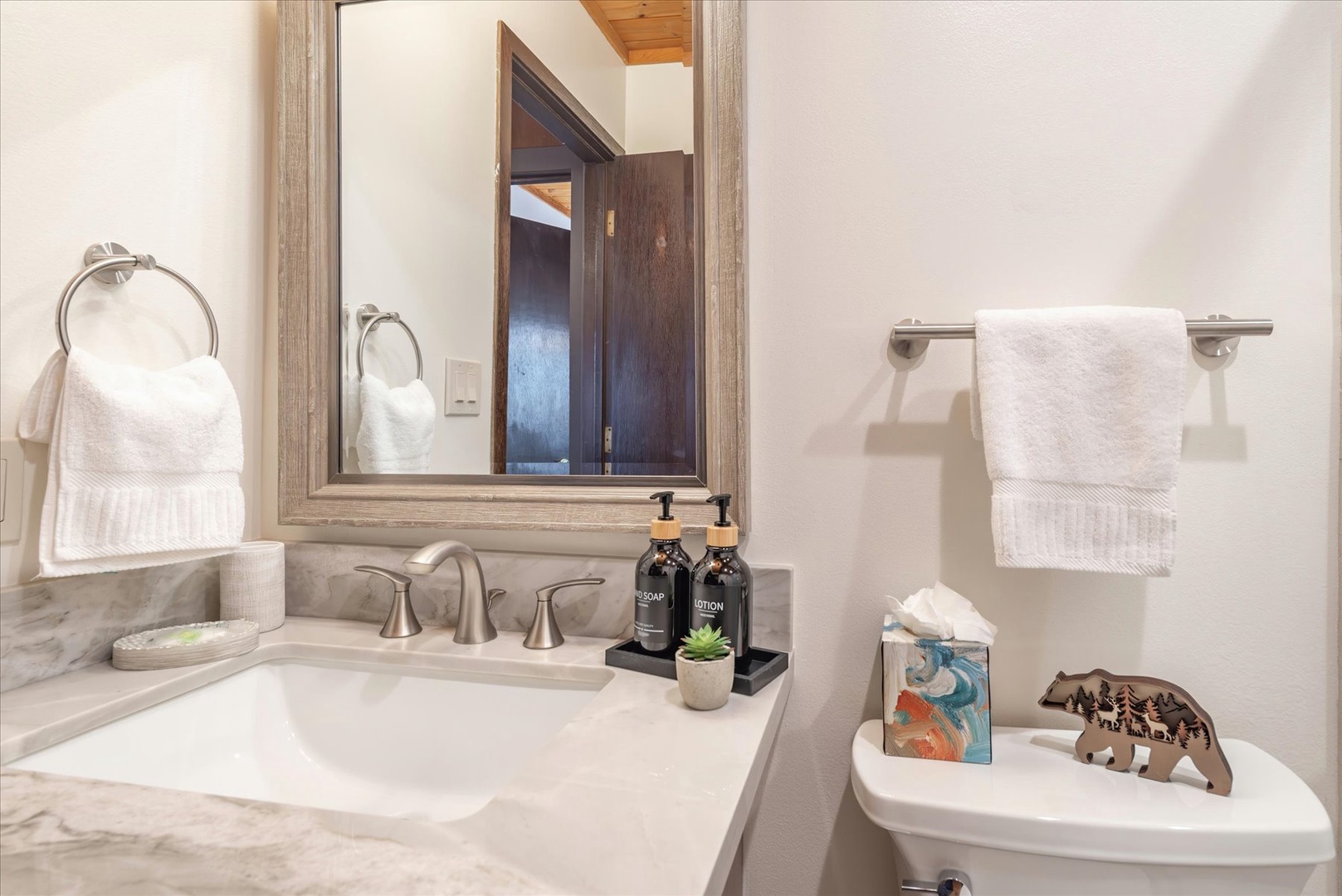 Each bathroom features soft towels, premium amenities, and thoughtful touches that make your stay feel like home.