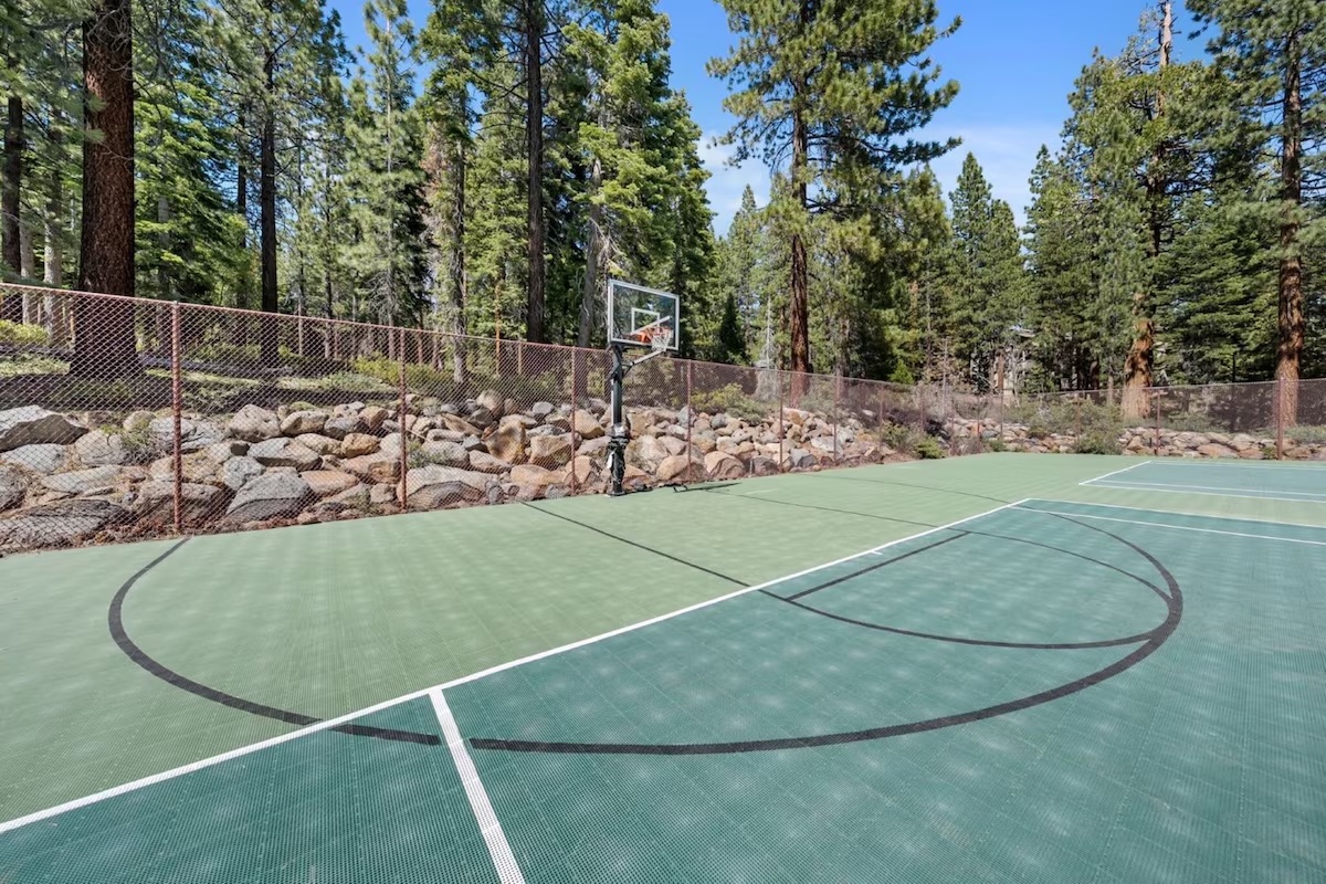 Practice your free throws on this private basketball court surrounded by towering pines and mountain air.