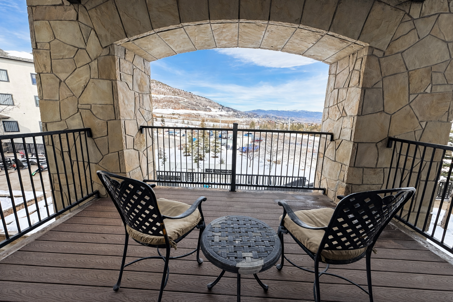 Unwind on your private balcony with stunning mountain views, where morning coffee tastes better framed by majestic peaks and endless skies.