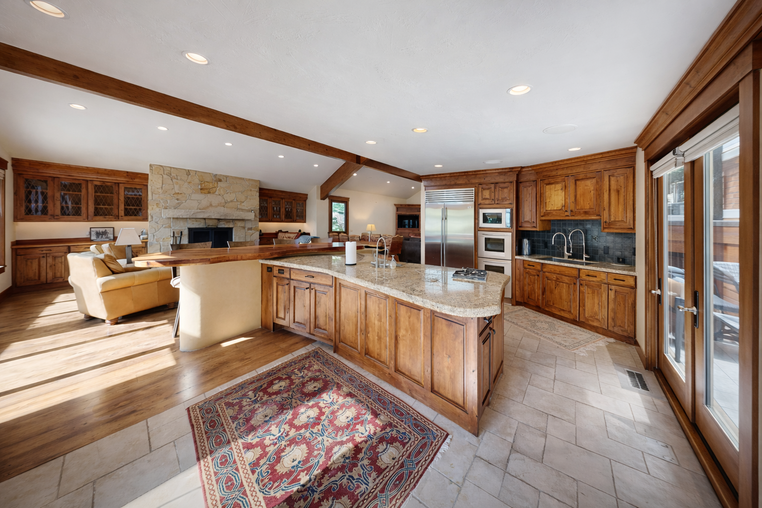 Whip up a feast in our chef's kitchen, complete with a large granite island, stainless steel appliances, and all the essentials for memorable meals.
