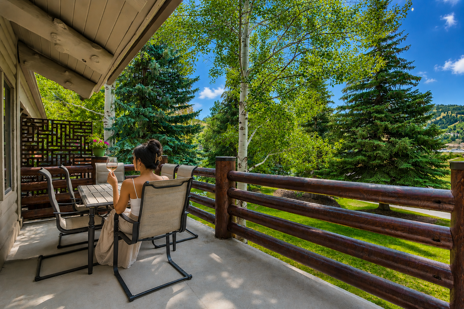 Sip your morning coffee on the private balcony while soaking in stunning views of lush forests and mountains. Perfectly peaceful for unwinding after a day of adventure.