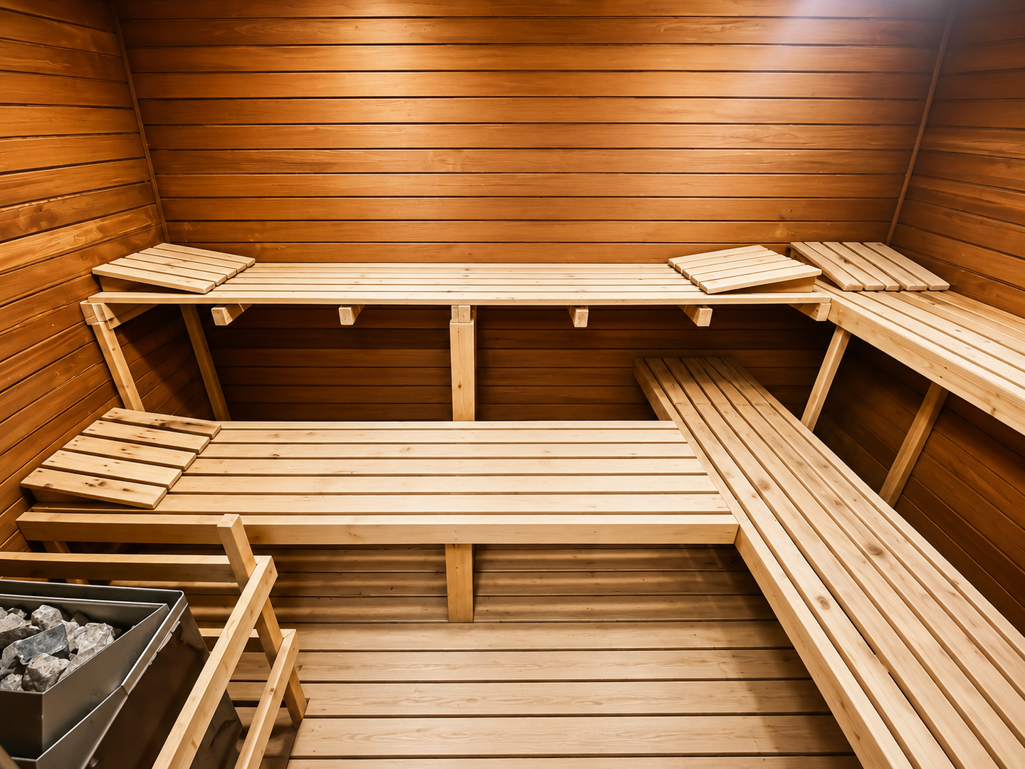 Unwind in your private sauna, where warm cedar benches and gentle heat invite you to relax, release tension, and emerge refreshed after a day of exploring.