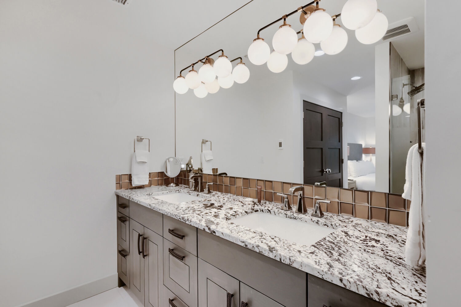 Full bathroom with large vanity