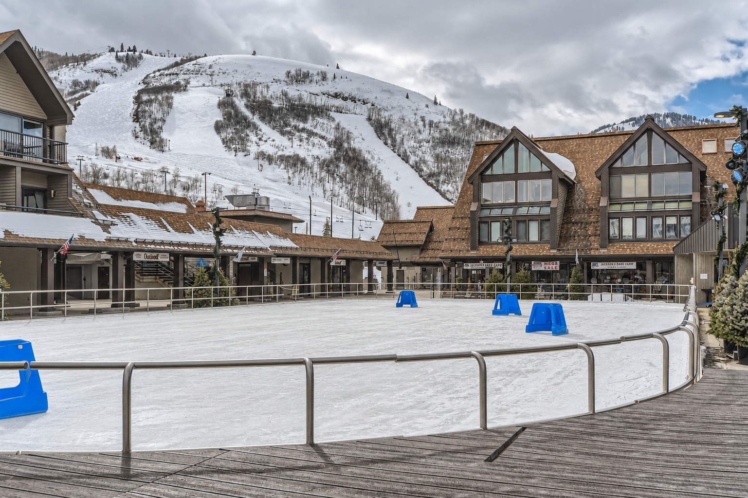 Ice Rink just right outside the building during winter season!