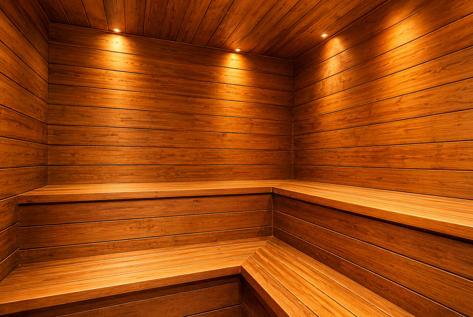 Step into your private sauna, where warm wood and gentle lighting create a peaceful retreat for deep relaxation and renewal after your adventures.