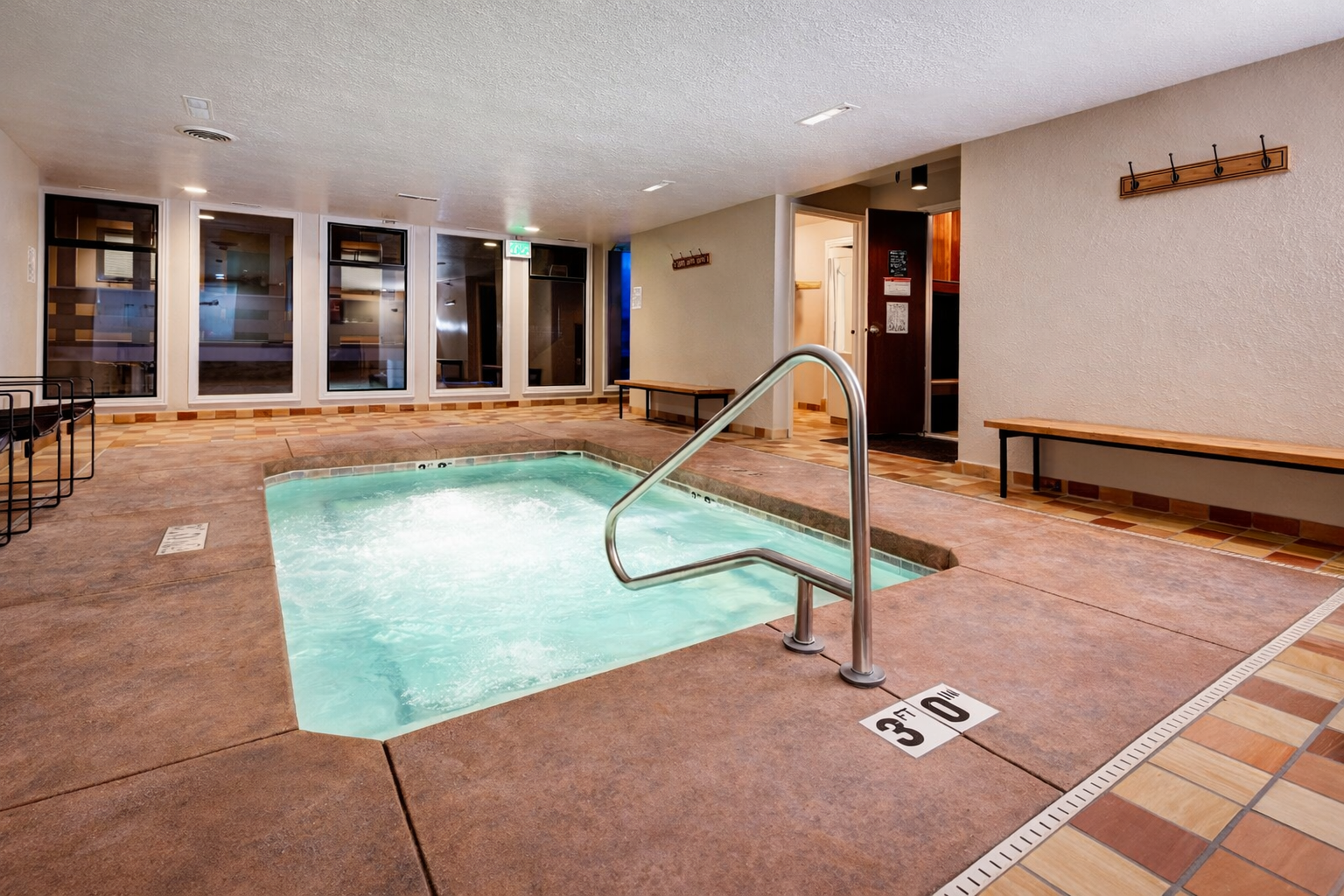 Indoor hot tub perfect for year-round relaxation. Unwind after exploring Park City in our inviting on-site spa area.
