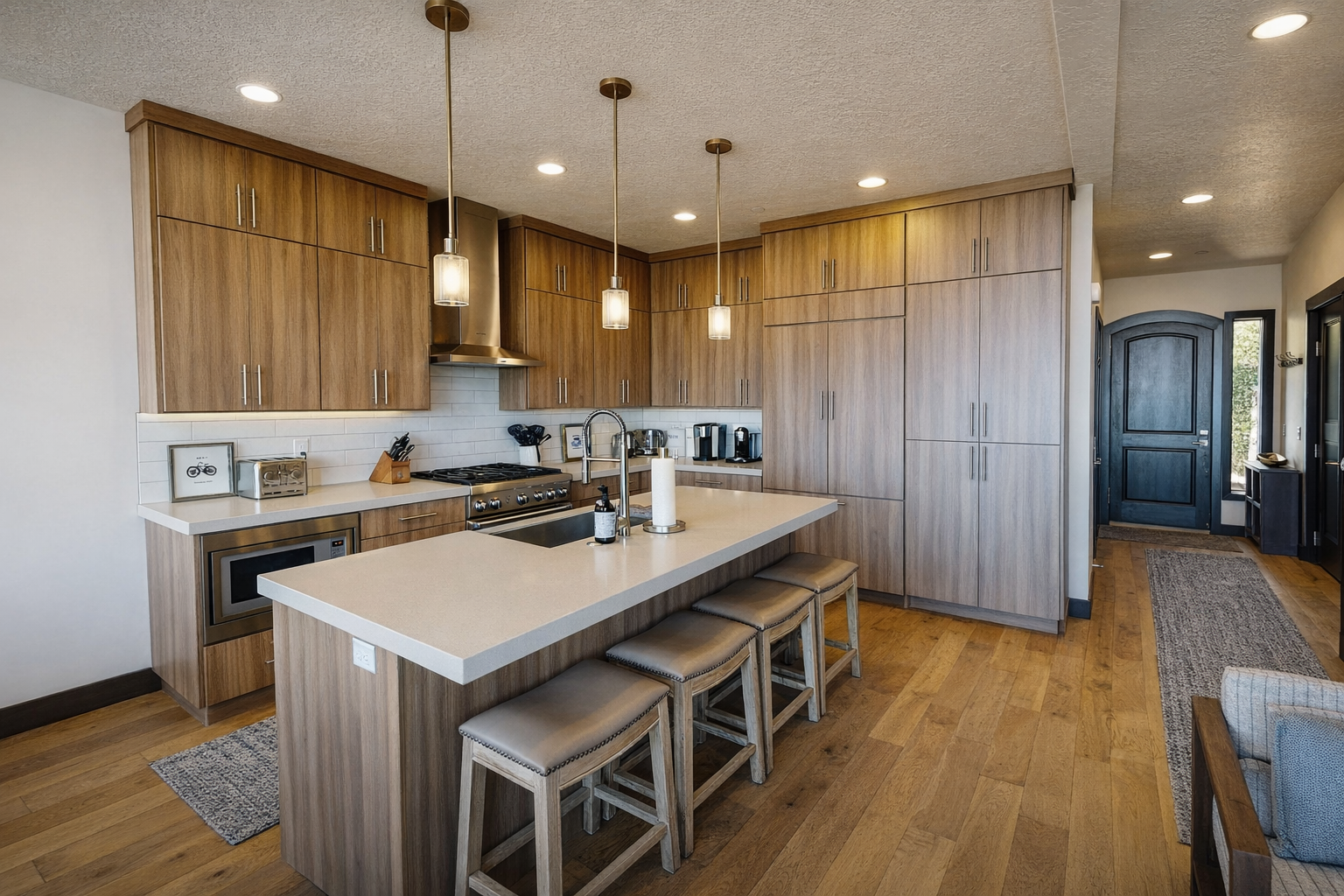 Step into this modern mountain oasis featuring a gourmet kitchen, sun-drenched open living, and high-end finishes. Perfectly situated in Canyons Village for seamless access to world-class skiing and golf.