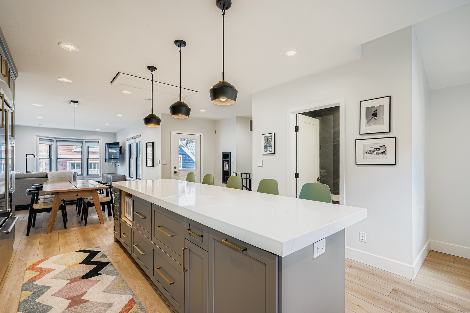 Room to spread out and enjoy a meal with family or friends.