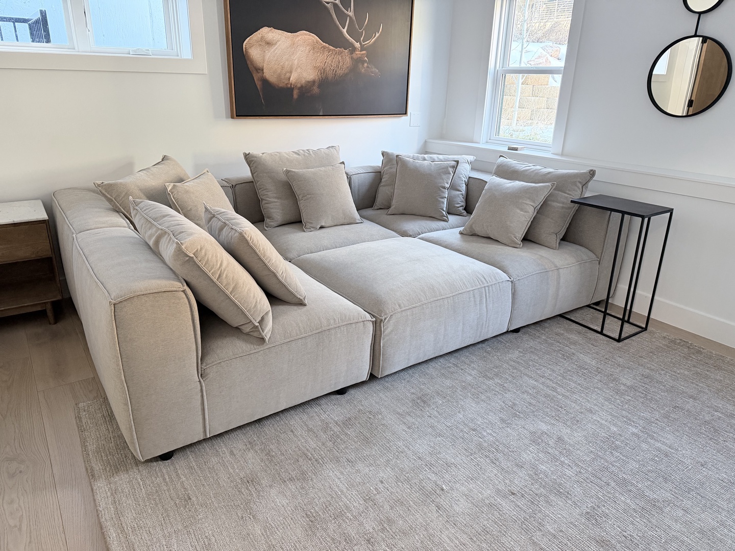 Sink into this large sectional in the Casita after a day on the slopes! The perfect spot to unwind with a movie or enjoy the Park City views.