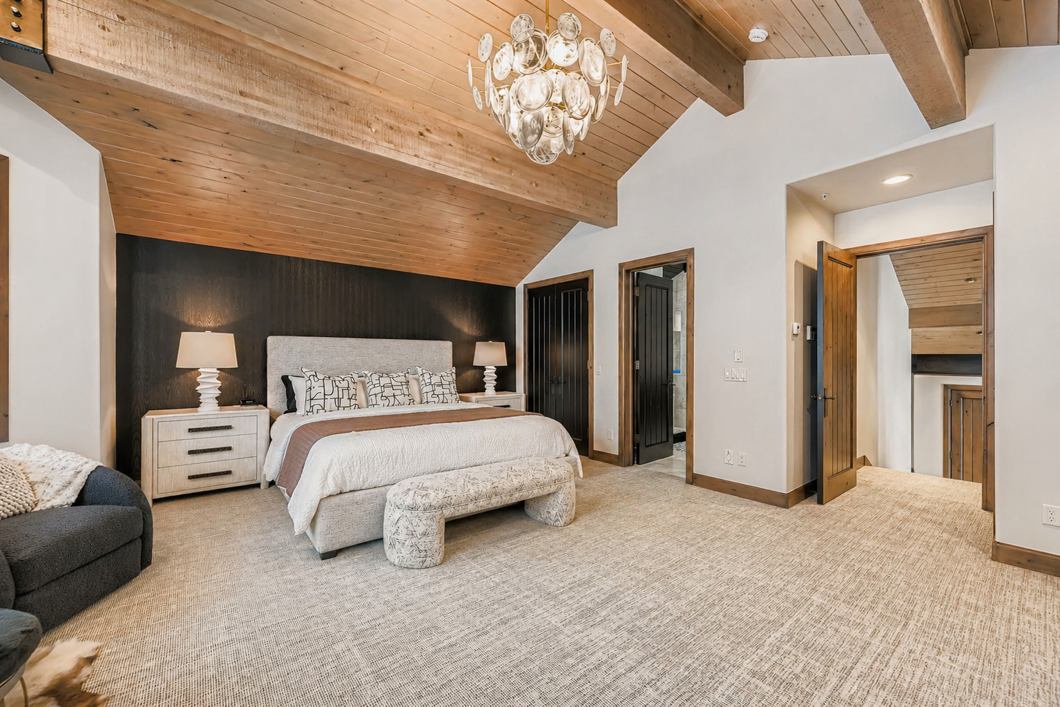 Modern, cozy and spacious primary suite.