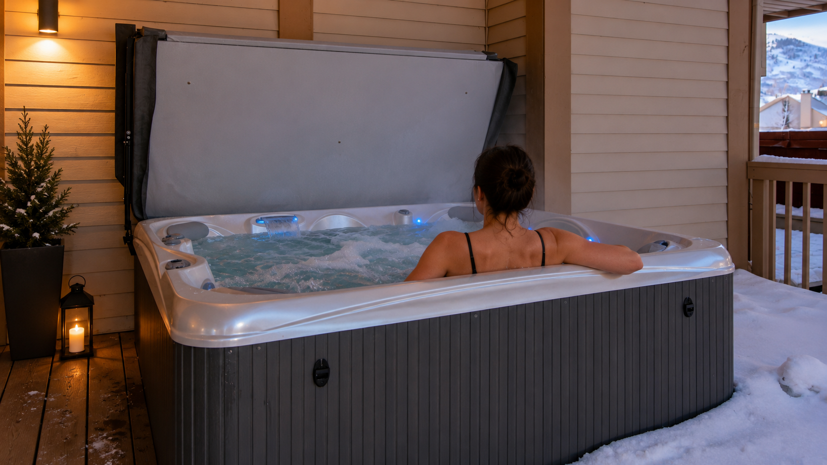 Soak under the stars in your private outdoor hot tub on the deck. Perfect for relaxing and unwinding after a day of mountain adventures.
