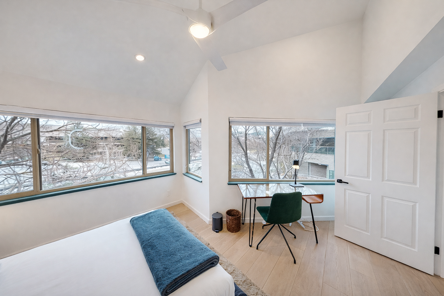 Unwind in our stylish, primary queen suite offering a comfortable bed, thoughtful amenities, and a tranquil ambiance for an ideal getaway.