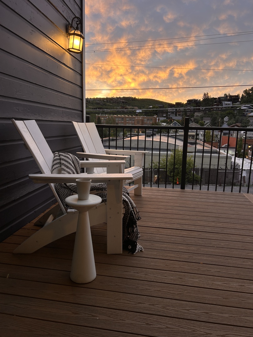 Enjoy the fresh mountain air from your private balcony.