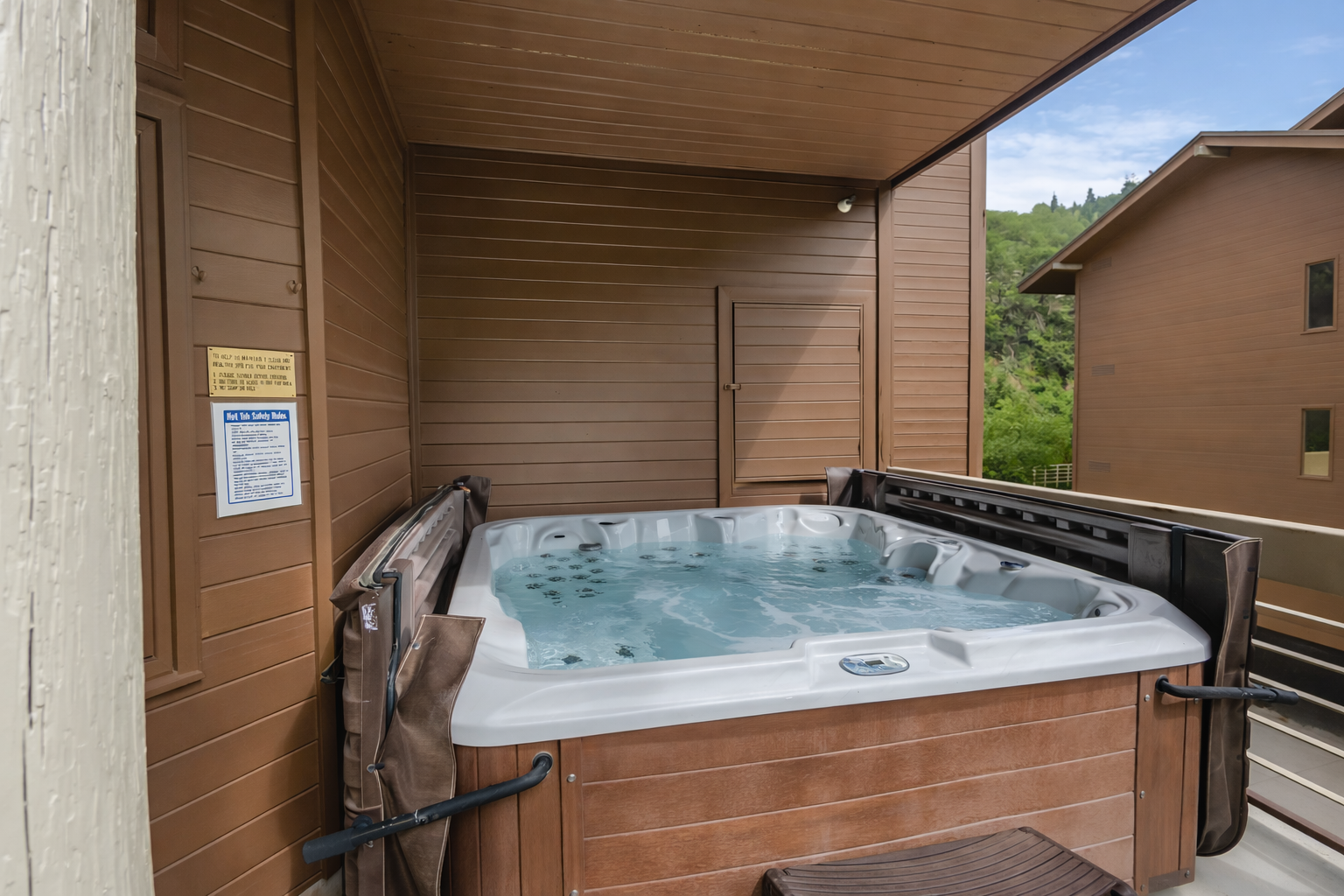 Unwind in your private outdoor hot tub. The perfect way to soothe tired muscles after a day of Park City skiing or hiking.