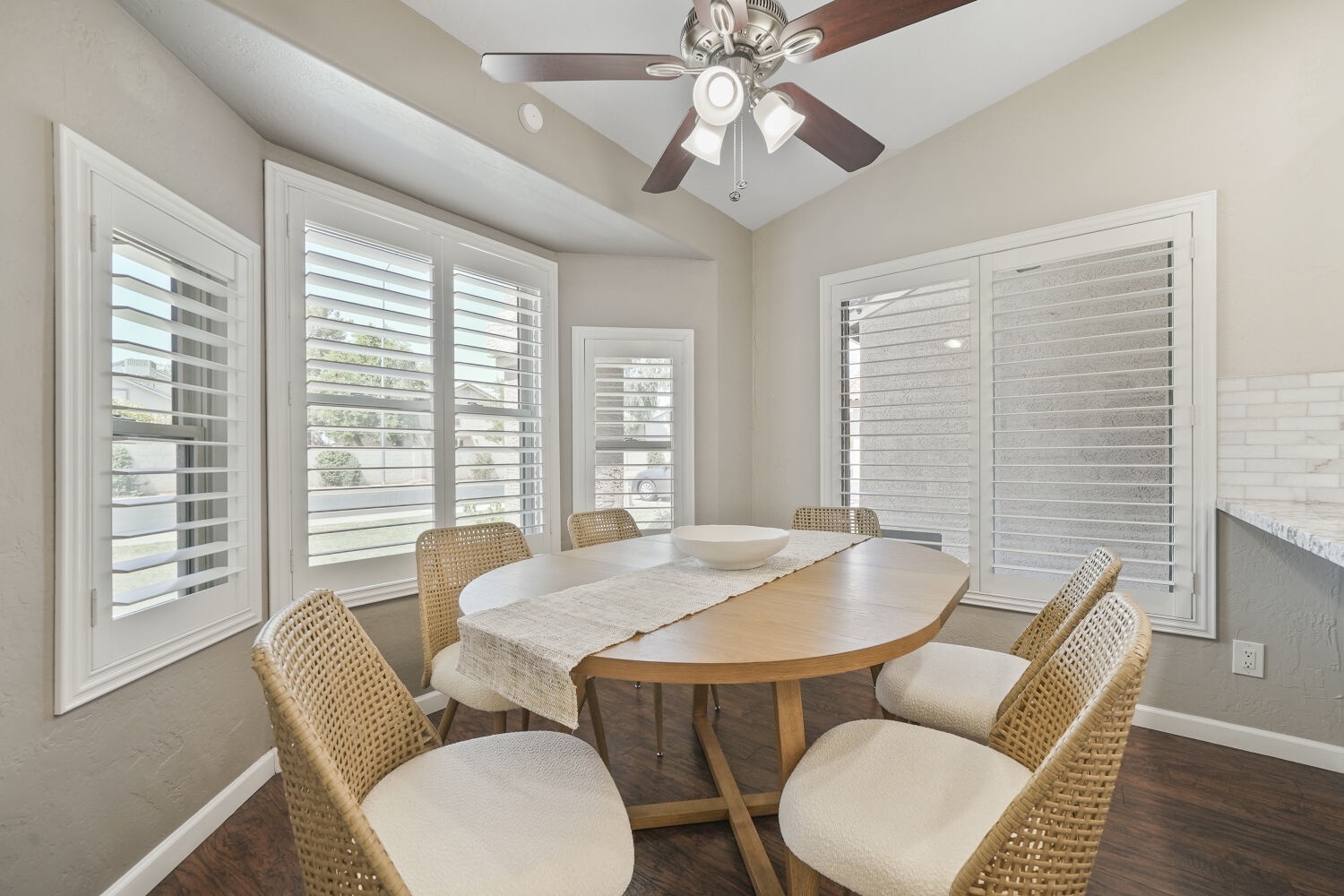 Gather around your bright, airy dining space