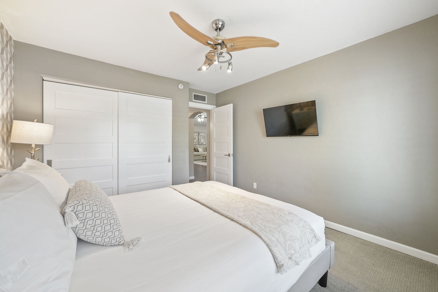 Bedroom 2 with Queen Bed and TV