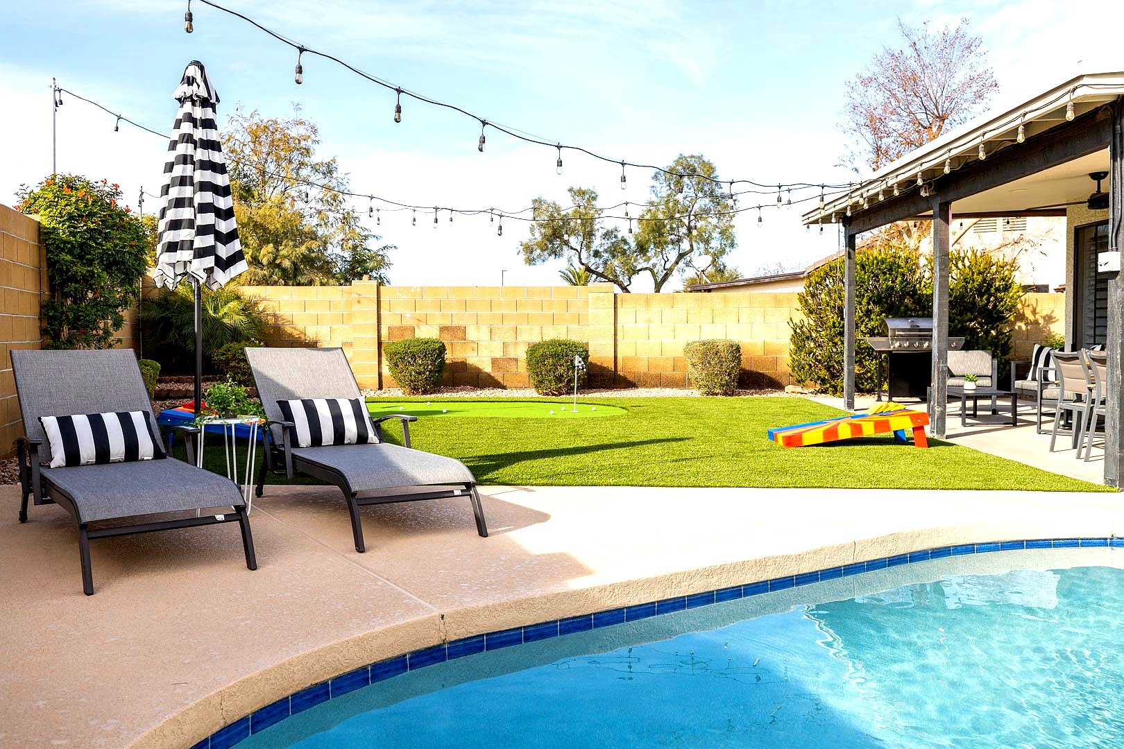 Lounge by the complimentary heated pool